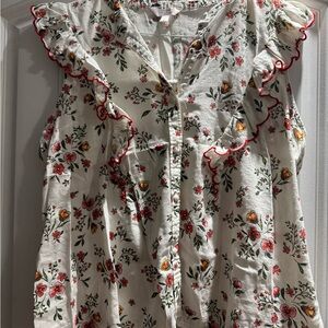 LC Lauren Conrad Floral Print Top